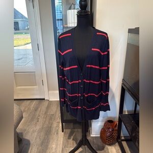 Women’s Old Navy Navy and Red Cardigan